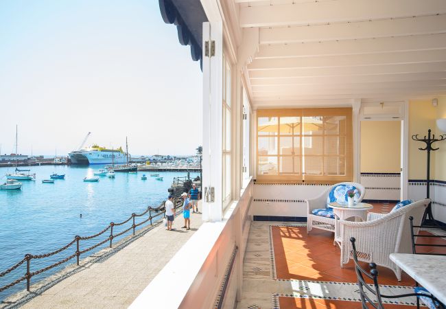  in Playa Blanca - Casa Elena, Seafront apartment with large Gallery and Sea Views